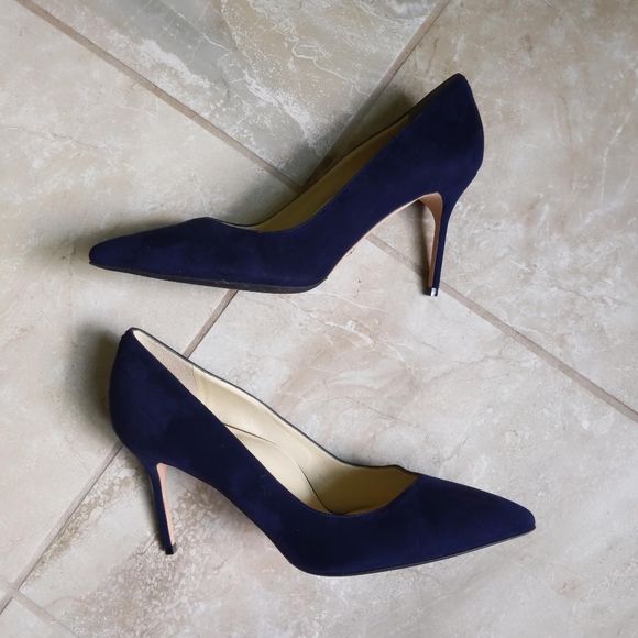 New! 🎉HP🎉 Sarah Flint Navy Blue Suede 85mm Perfect Pump Euro 40 US 9 - Picture 4 of 9